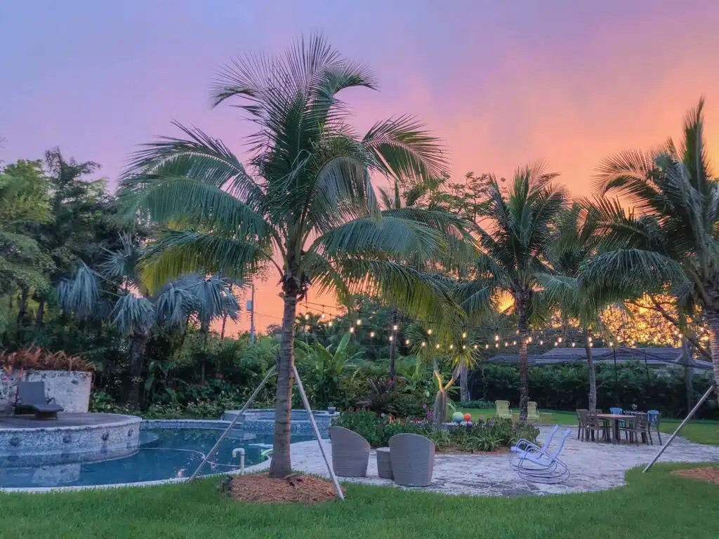 Beautiful picture of a backyard with pool design ideas